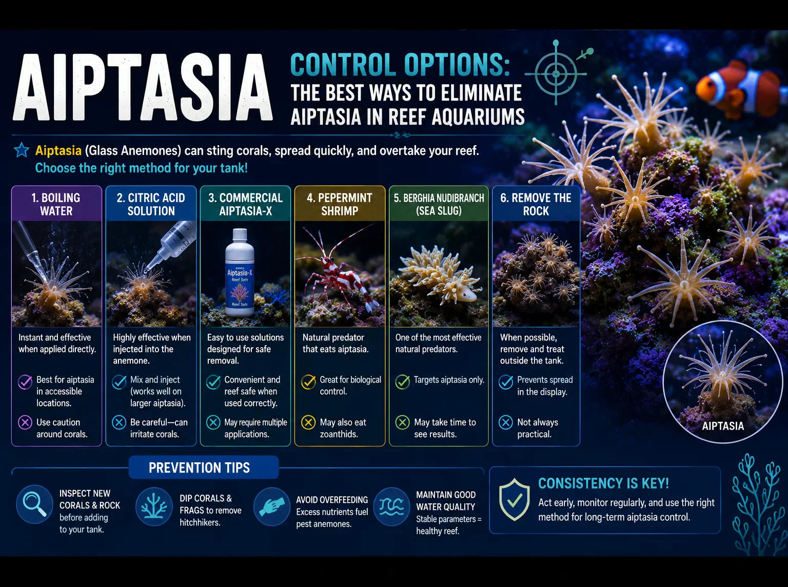 Aiptasia Control Options: Choosing the Right Solution for Your Reef Aquarium
