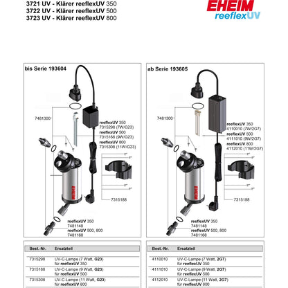 Eheim - Eheim - UV-C-lamp 9W-2G7 f. reeflexUV 500 - Reefamorous