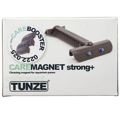 Tunze Care Magnet Strong+ cleaning magnet for aquarium pans, shown in its white retail packaging box with product imagery and branding.