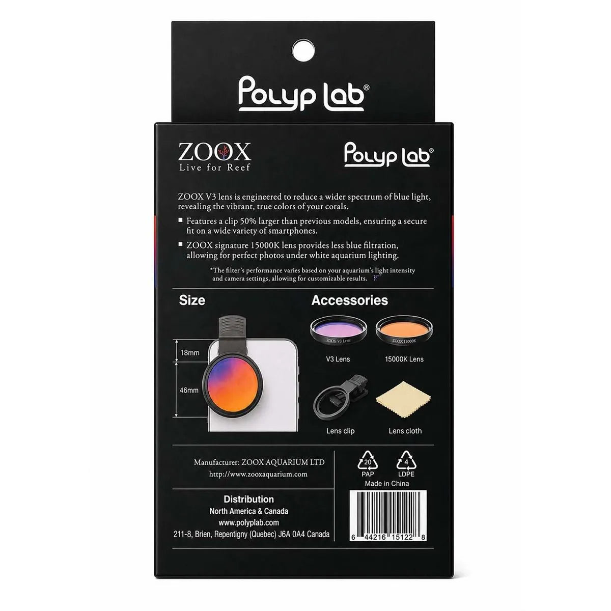 عدسة تصوير الشعاب المرجانية PolypLab Coral View Lens V3