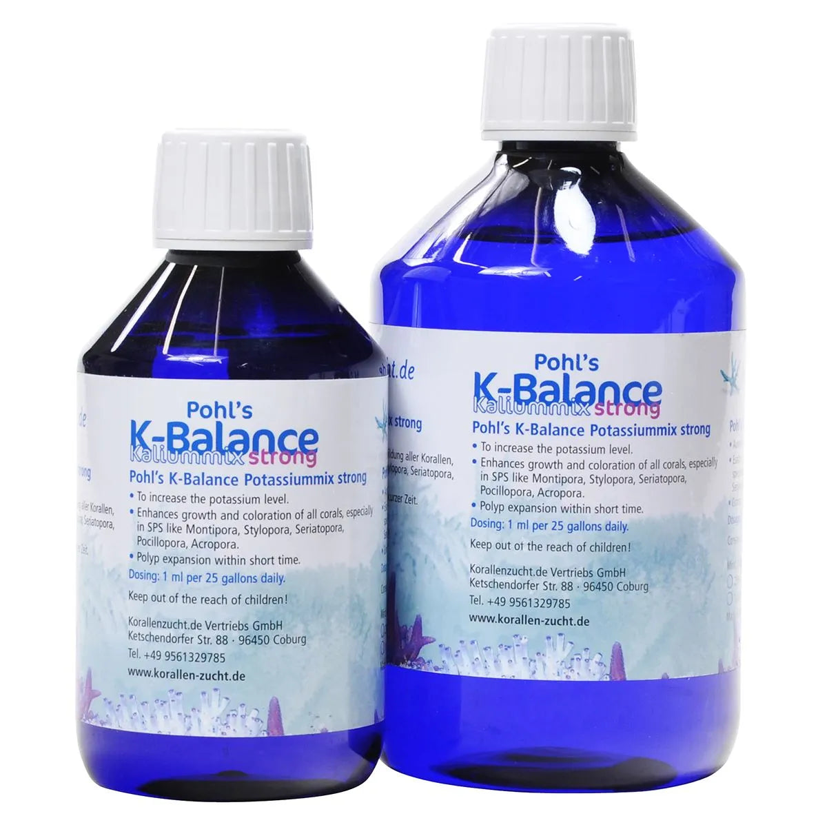 Two bottles of Pohl's K-Balance on a white background