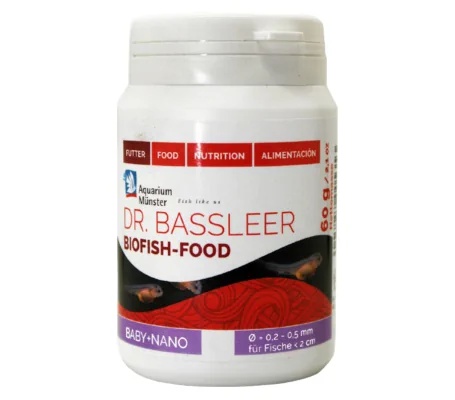 د. باسلير بيوفيش فود غذاء الأسماك الصغيرةDr. Bassleer Biofish Food - Baby+Nano Formula - Aquarium Munster - 60g