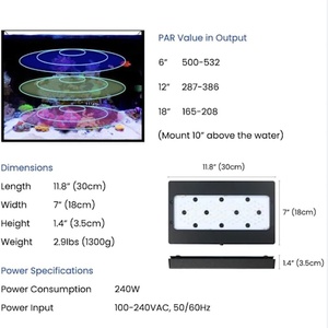 A8 Pro BLUE 240W WiFi App LED Aquarium Lighting for Reef Fish Tank